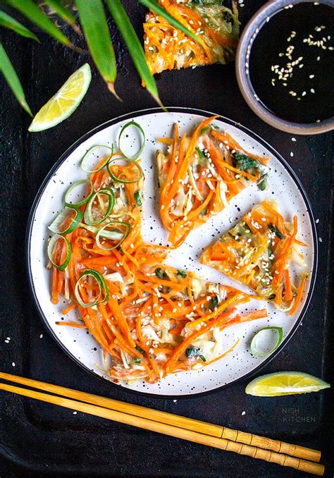 Korean Vegetable Pancake | Video - NISH KITCHEN