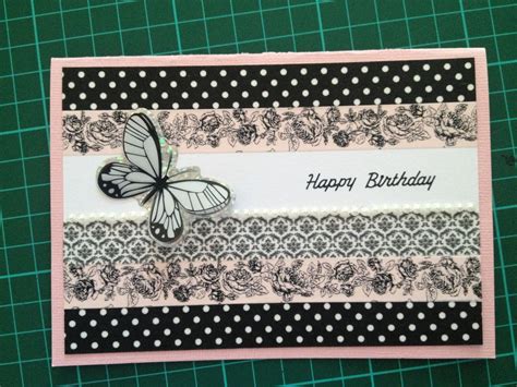 Washi tape card Adult Birthday Card, Homemade Birthday Cards, Homemade Cards, Washi Tape Uses ...