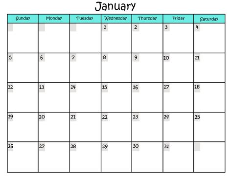 Free Printable Calendar Templates | Activity Shelter