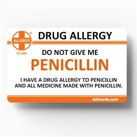 Allergy ID Card - Penicillin Allergy - Walmart.com