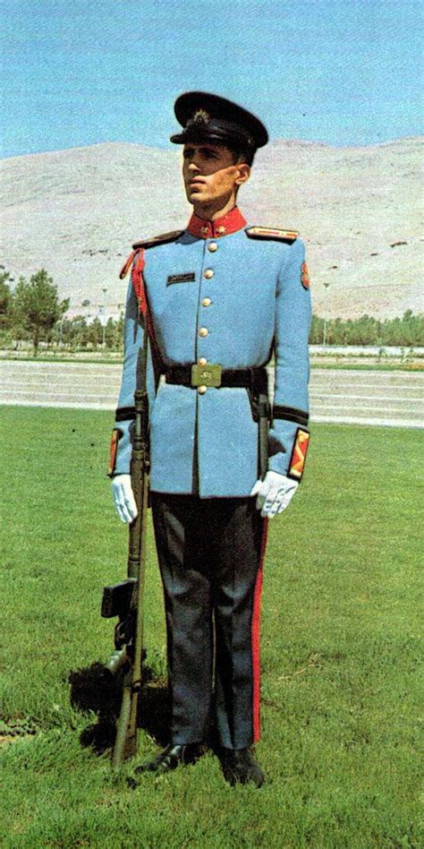 1970s Imperial Iranian Army military academy cadets summer parade dress uniform. Military ...