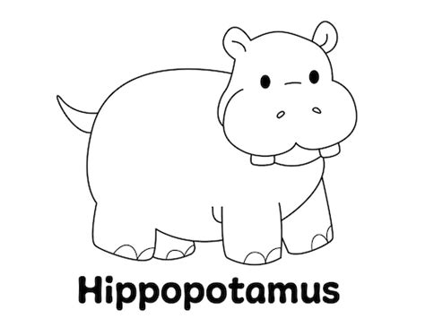 Hippo Coloring Page - Little Bee Family