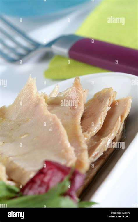 Tuna belly with salad Stock Photo - Alamy