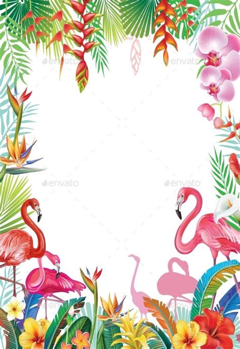 Flamingo clipart border, Flamingo border Transparent FREE for download ...