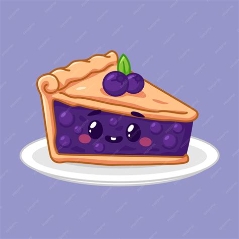 Premium Vector | Cute blueberry pie mascot