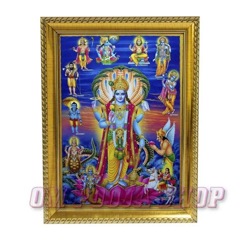 Dasavatharam Pictures of Lord Vishnu in Wooden Frame Buy online