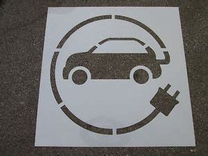 Electric Vehicle Parking Lot Stencils By American Striping