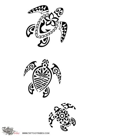 Whaiaro (Self) turtles navel original Polynesian tattoo design