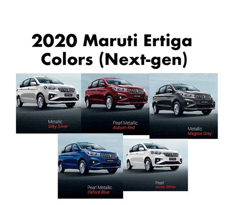 2020 Maruti Ertiga Colors: Red, Blue, Grey, Silver, White - GaadiKey