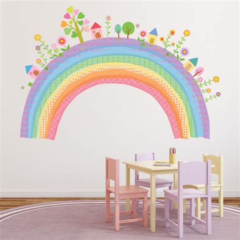 City Rainbow Wall Sticker Childrens Wall Decal Nursery Home Decor