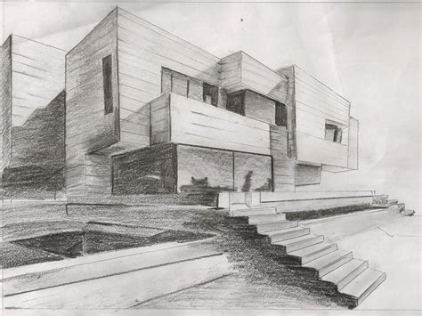 This two point perspective piece uses effective shading to describe the lighting and ...