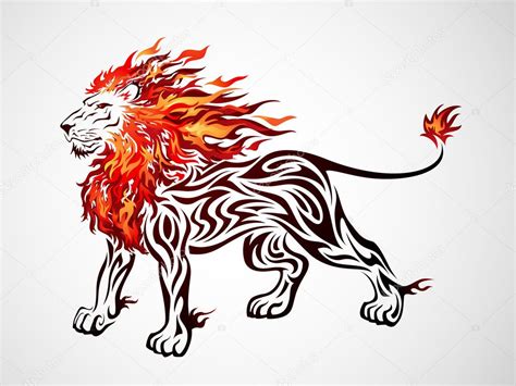 Vector: lion flame | Flame Lion — Stock Vector © kuzzie #13774156