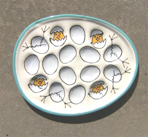 Deviled Egg Plate with Peeps Ceramic Soap Dish, Ceramic Plates, Decorative Plates, Deviled Egg ...