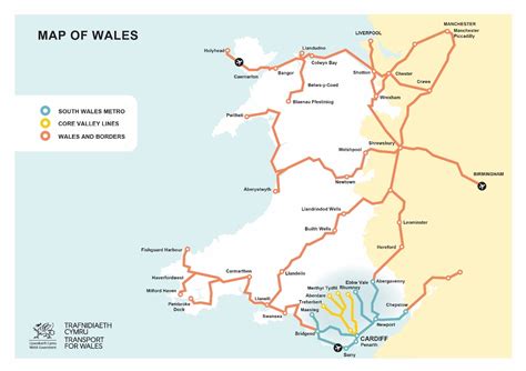 Wales train / rail maps