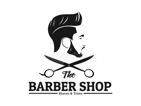 Men Barbershop Hairstylist Banner Logo Badge Vector Design Stock Vector - Illustration of ...