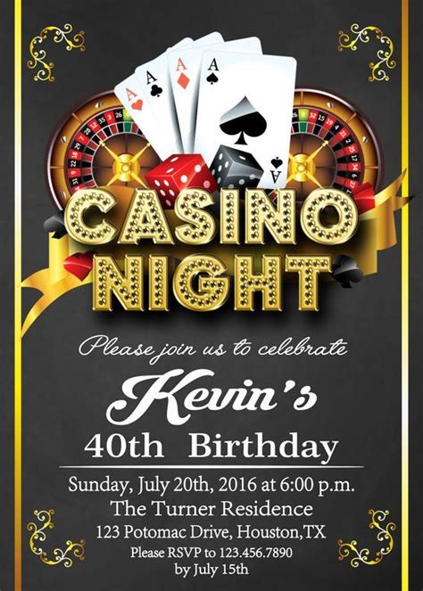 CASINO INVITATION Casino Party Invitations Casino Birthday | Etsy | Casino birthday, Casino ...