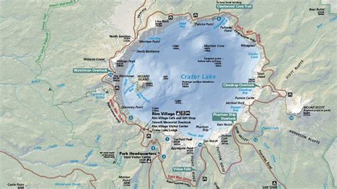 Crater Lake National Park Map (PDF) • PhotoTraces