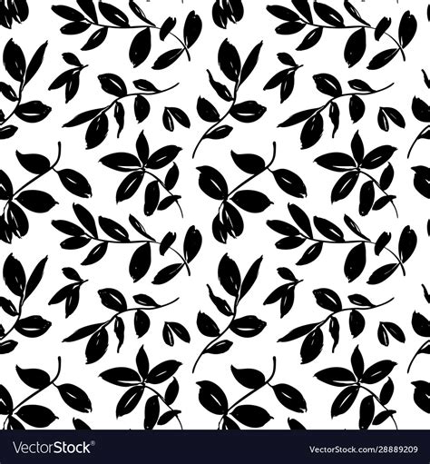 Leaves and branches seamless pattern Royalty Free Vector