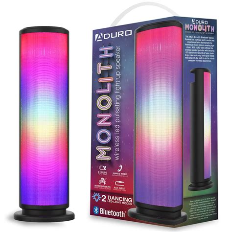 Aduro LED Bluetooth Speaker with Pulsating Lights, Wireless Color Changing Portable Outdoor ...