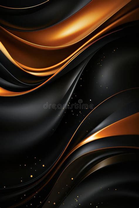 An Abstract Black and Gold Background with Gold Swirls Stock Illustration - Illustration of ...