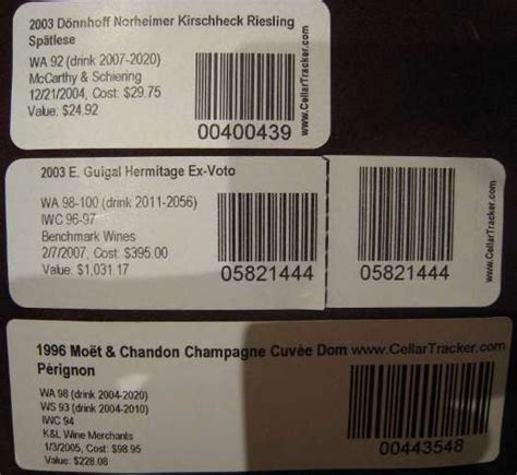 Barcode Label Types - CellarTracker Support