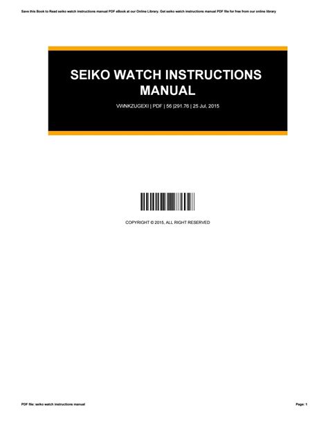 Seiko watch instructions manual by dwse64 - Issuu