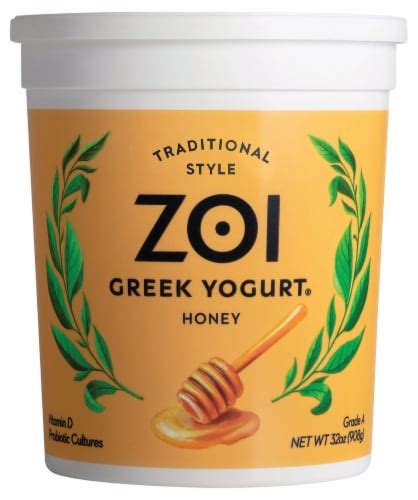 Zoi Honey Whole Milk Greek Yogurt Tub, 32 oz - QFC