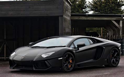 Parcked black Lamborghini Aventador front side view wallpaper - Car wallpapers - #50752