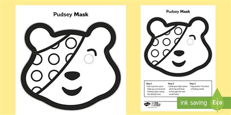 FREE! - Role-Play Pudsey Mask - Blank | Children in Need | Twinkl