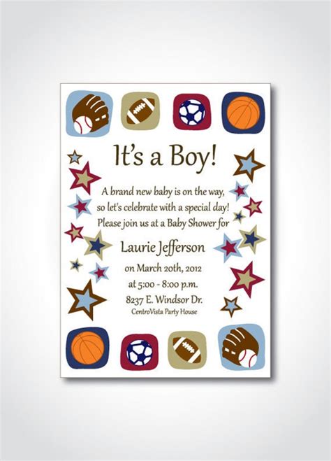 Items similar to Sports theme baby shower printable invitation - DIY ...