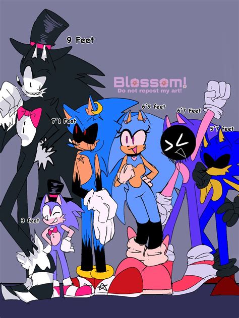 Sonic exe Ocs Height comparisons | Cartoon art styles, Sonic art ...