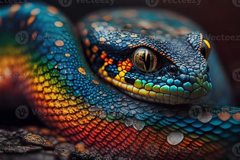 beautiful colorful snake, brazilian rainbow boa. Neural network AI generated 23009137 Stock ...