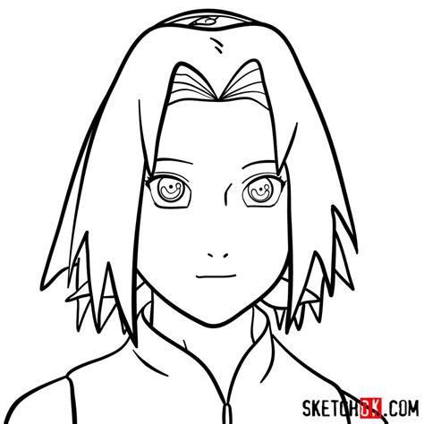 How to draw Sakura Haruno's face - Naruto - Sketchok easy drawing guides