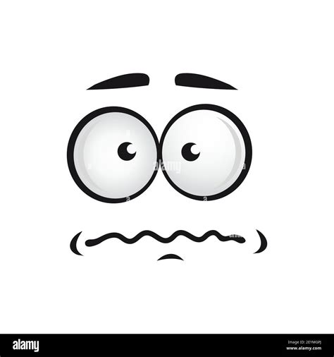 Nervous emoji with panic expression isolated symbol. Vector stress emotion on smiley face Stock ...