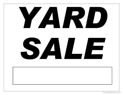 Free Printable Yard Sale Sign | Yard sale signs, For sale sign, Yard sale