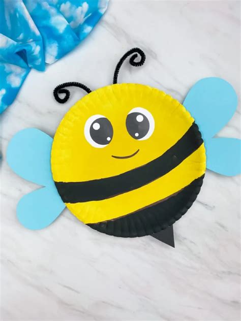 Paper Plate Bee Craft For Kids [Free Template]