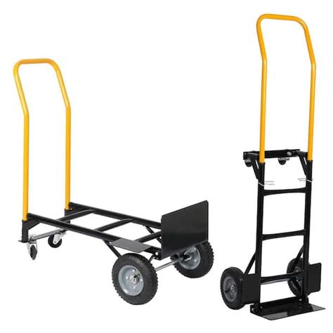 Amucolo 330 lbs. Heavy-Duty Platform Cart Hand Truck Dual Purpose 2 Wheel Dolly Cart and 4 Wheel ...