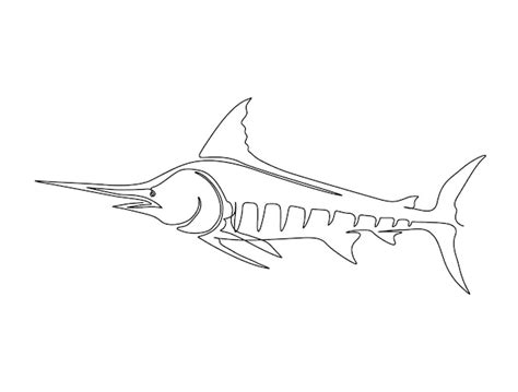 Premium Vector | Continuous one line drawing of marlin fish. simple illustration of marlin fish ...