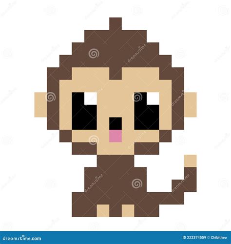 Pixel Art Monkey Playing Football Cartoon Vector | CartoonDealer.com #215805291