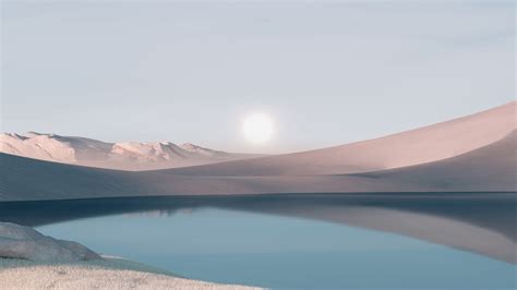 Desert Landscape Lake Sunrise Windows 11 4K HD Windows 11 Wallpapers ...