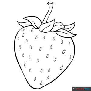 Strawberry Coloring Page | Easy Drawing Guides