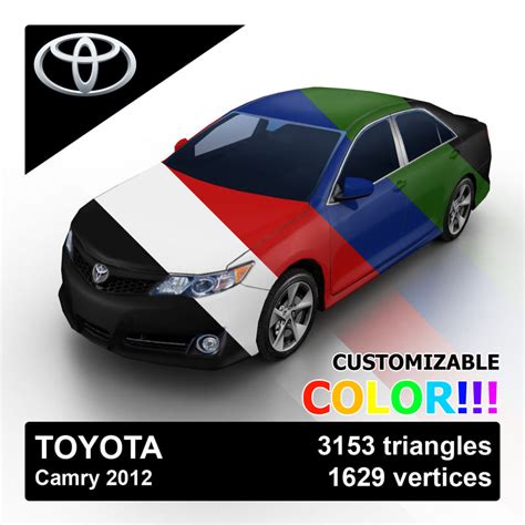 3d 2012 toyota camry color