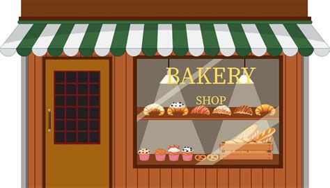 Outside of bakery shop background 14291370 Vector Art at Vecteezy