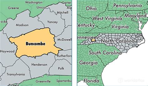 Buncombe County Nc Map | Cities And Towns Map