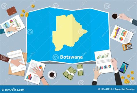 Botswana Africa Economy Country Growth Nation Team Discuss with Fold Maps View from Top Stock ...