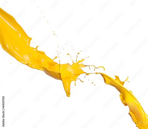 Isolated shot of yellow paint splash on white background Stock Photo ...