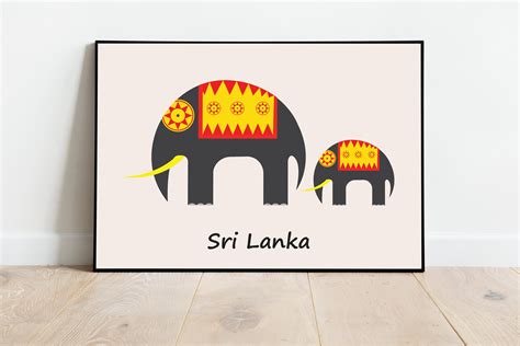 Traditional Sri Lankan Elephant Wall Art Printable | Etsy