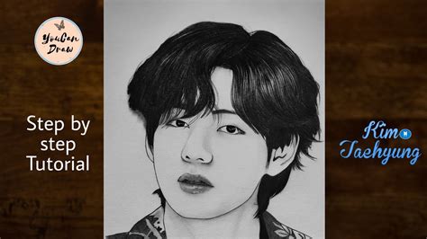 How to draw BTS V step by step | Kim Taehyung Pencil Sketch | Drawing Tutorial | YouCanDraw ...