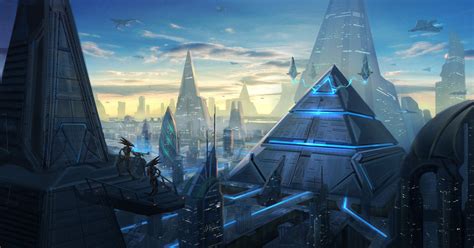 ArtStation - Alien Pyramid City , Mo Baki Fantasy City, Fantasy Places, Fantasy World, Fantasy ...