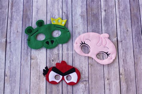 Angriest Birds Masks Angry Red Bird King Pig Angry Pink | Etsy